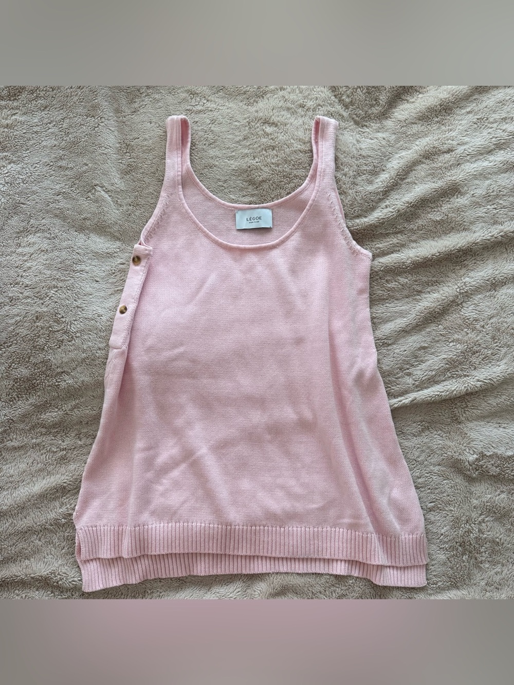LEGOE HERITAGE 100% cotton pink knit tank top maternity pregnancy nursing shirt